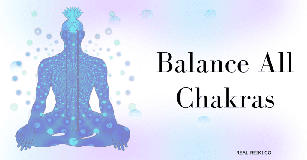 how to balance your chakras yourself - silhouette of a man in meditation pose with small circles expanding out of himself