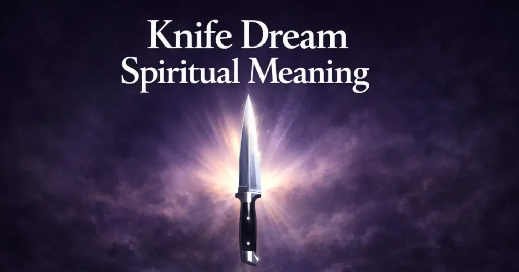 Glowing knife floating in a mystical dark space, symbolizing spiritual clarity and transformation in dreams
