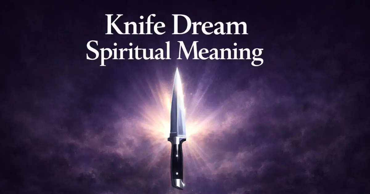 Glowing knife floating in a mystical dark space, symbolizing spiritual clarity and transformation in dreams